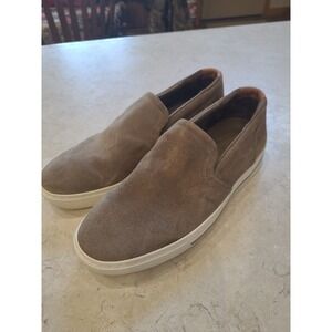 Vince Men's SZ 8 Taupe Suade Loafers slip‎ on Comfort Casual Preppy